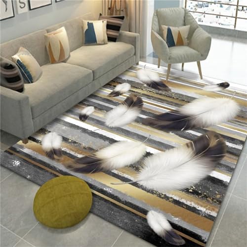 AU-OZNER Teppich für kinderzimmer Beigefarbener Teppich, hochwertiger, einfacher, großer Baby-Krabbelteppichteppich kuschelig,Creme Farben,100x160cm