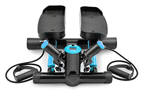 Hop-Sport Swing Side Stepper HS-035S Computer Trainingsbänder verstellbare Tritthöhe Einstellbarer Widerstand (schwarz-blau)
