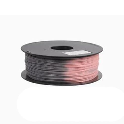 Cmnsjl 3D-Druck-Verbrauchsmaterial, Temperaturänderung 2-Farben PLA+1,75 mm Wärmeempfindlichkeitsdraht, 3D-Linie-Material FDM-Alterungswiderstandsgenauigkeit +/- 0,03 mm, 1 kg Spule,Black Turns pink