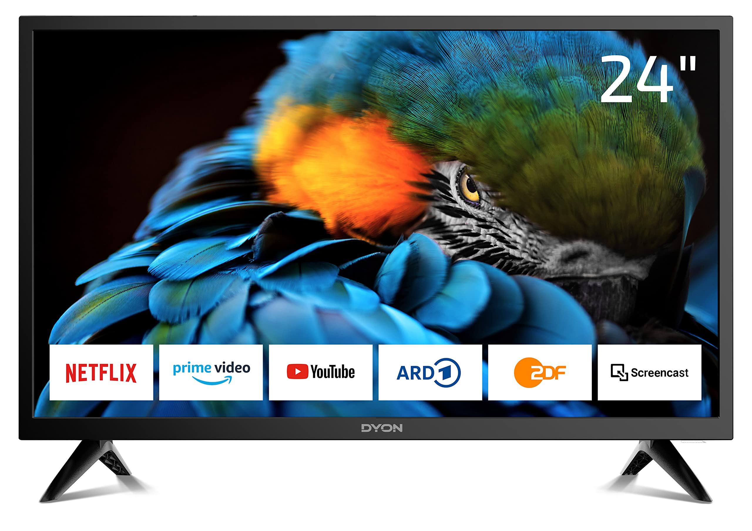 DYON Smart 24 XT 60 cm (24 Zoll) Fernseher (HD Smart TV, HD Triple Tuner (DVB-C/-S2/-T2), Prime Video, Netflix & HbbTV) [Modelljahr 2022]