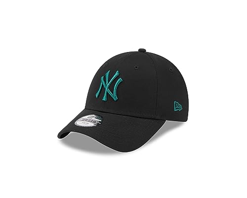 New era New York Yankees Cap für Kinder schwarz grün Teamlogo gebogener Schirm Strapback Kappe MLB - Youth