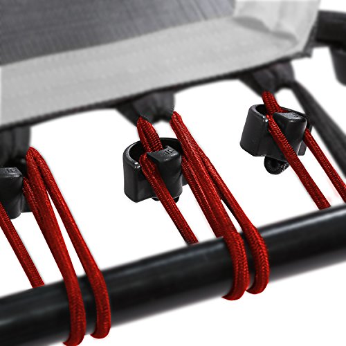 SportPlus Gummiseile-Set für SportPlus Fitness Trampoline, 36 Bungee-Seile inkl. Befestigungsclips, Härtegrad medium, Nutzergewicht ca. 60 bis 90 kg, rot
