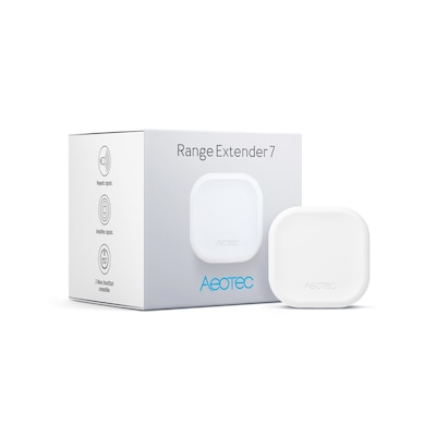 Aeotec Range Extender 7, Z-Wave Plus, Repeater, Gen7, 700er Serie, V2, kompatibel mit SmartThings, Alexa, Weiß