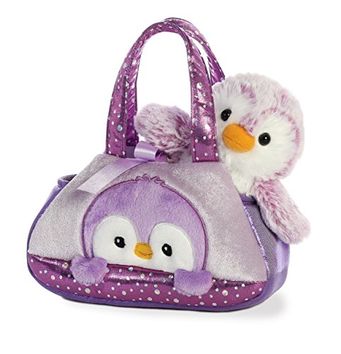 Aurora World Fancy Pals Peek-A-Boo Tragetasche für Haustiere, Pinguin, Violett