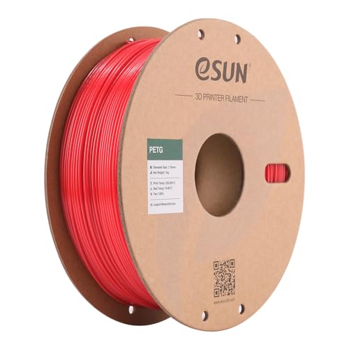 eSun PETG Filament, PETG 3D-Drucker Filament, 1.75mm / 1kg - Rot (solidred)