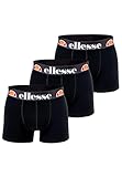 ellesse Grillo Fashion 3P Boxer Herren Trunk Shorts Unterwäsche SBMA2207, Farbe:Black, Bekleidungsgröße:XXL