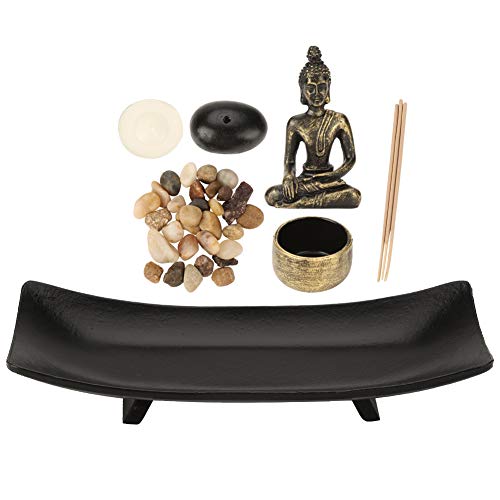 Tischplatte Buddha Statue Räucherstäbchen Halter Zen Garten Sand Meditation