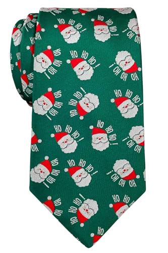 Retreez Weihnachtsmann-Krawatte mit Weihnachtsmann-Motiv, Mikrofaser, 8 cm - Grün - Einheitsgröße