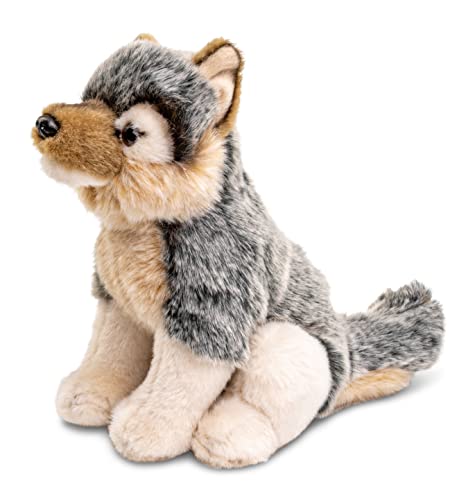 Uni-Toys - Grauwolf Junges, sitzend - 26 cm (Länge) - Plüsch-Wolf, Lupus - Plüschtier, Kuscheltier
