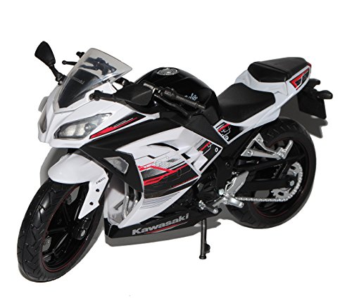 KTM Kawasaki Ninja 300 Weiss Schwarz 1/12 Modell Motorrad mit individiuellem Wunschkennzeichen