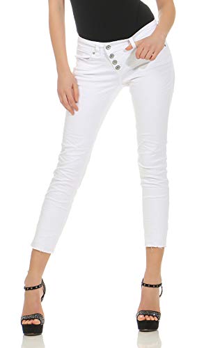 Buena Vista Damenjeans Malibu 7/8 Stretch Twill Jeans Hose (L, 032 White)