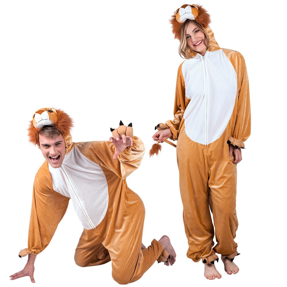Boland - Plüsch-Kostüm Löwe, verschiedene Größen, Overall für Erwachsene, König der Tiere, Karneval, Mottoparty