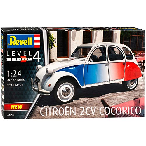 Citroen 2CV Cocorico Weiss Rot Blau Ente 1949-1990 07653 Bausatz Kit 1/24 Revell Modell Auto