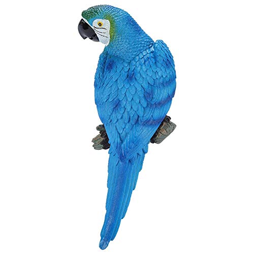OKBY Papagei Spielzeug - Harz lebensechte Vogel Ornament Figur Papagei Modell Spielzeug Garten Skulptur Wanddekoration(Blue Right)