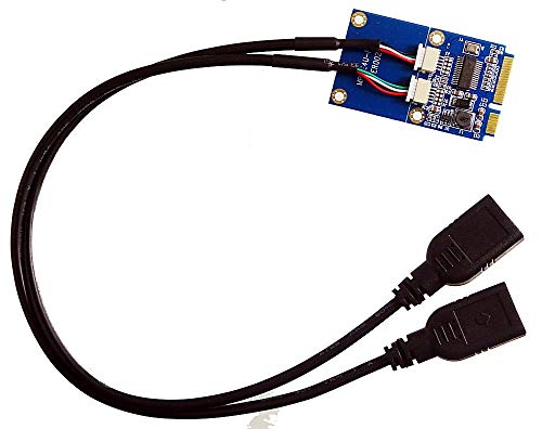 Mini PCIe zu Dual-USB / 2X USB 2.0 Adapter, von M-Ware®. ID13874