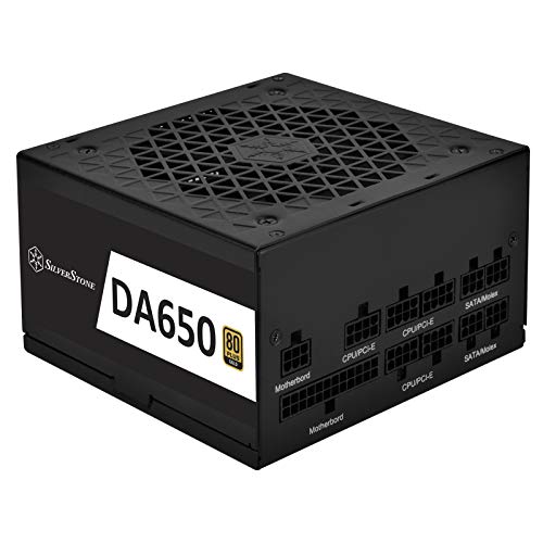 Silverstone DA650 Gold, Vollständig modulares 80-Plus-Gold-ATX-Netzteil mit 650 W, SST-DA650-G