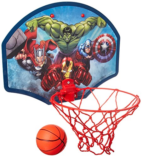 Marvel Avengers Hulks Thor Captain America 34,3 x 25,4 cm Basketball-Set Ball, Reifen, Netz und Tür Kleiderbügel