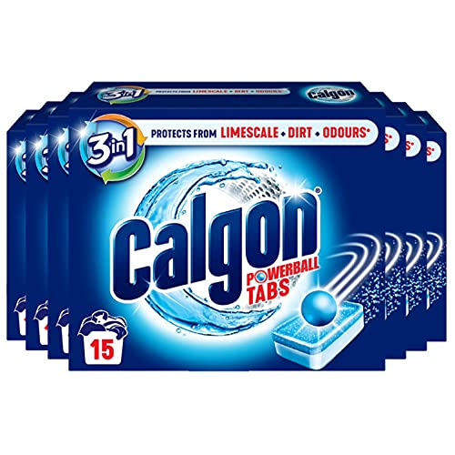 Calgon Tablets Water Softener Powerball 3-in-1, 15 Tablets, Multipack of 7