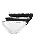 Calvin Klein Packung mit 3 Slip Frauen Dame Brief Tripack CK Artikel QD3588E Bikini 3PK, WZB Nero/Bianco/Nero - Black/White/Black, XS