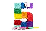 Trendario Zahl 5 Pinata Set, Pinjatta + Stab + Augenmaske, Ideal zum Befüllen mit Süßigkeiten und Geschenken - Piñata für Kindergeburtstag Spiel, Geschenkidee, Party, Hochzeit