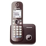 Panasonic KX-TG6811GA DECT Schnurlostelefon (strahlungsarm, Eco-Modus GAP Telefon, ohne Anrufbeantworter, Festnetz, Anrufsperre) mocca-braun