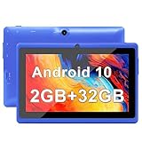 Haehne Tablet 7 Zoll, Android 10 GO Betriebssystem Tablet PC, Quad Core Prozessor, 2GB RAM + 32GB ROM, 1024 * 600 HD IPS, WiFi, 2500mAh, Bluetooth, Blau