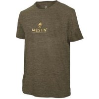 Westin Style T-Shirt Moss Melange - Angelshirt, Größe:XXL