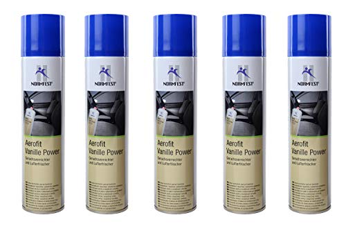 5x Normfest Vanilleduft Geruchsvernichter und Lufterfrischer Aerofit Power Raumspray (Inhalt: je 400ml, insgesamt 2000ml)