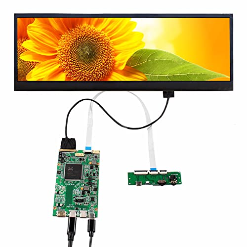 VSDISPLAY USB Typ C Mini HDMI eDP Controller Board und 14 Zoll 3840x1100 4K NV140XTM-N52 IPS gedehnte Bar LCD Bildschirm mit gehärtetem Schutzglas