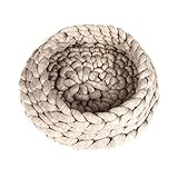 Homemania Haustierbett Nest, Beige, aus Acryl-Baumwolle, Seil, 50 x 50 x 15 cm, Beige
