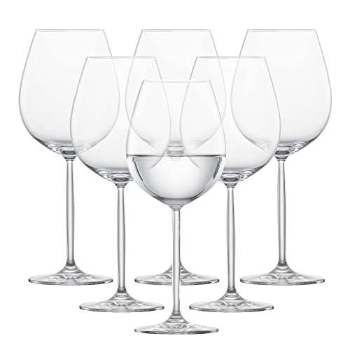 Schott Zwiesel Diva 6-teiliges Rotwein/Wasserglas Set Wijnglas, Kristalglas met Tritan beschermlaag, Transparente, 10 cm, 6