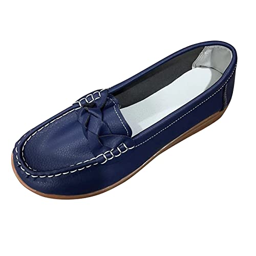 Jeans Schuhe Damen Damenmode Multicolor Lederschuhe weiche Sohle Pumpe Flache Freizeitschuhe Frauen Sneaker Low (Blue, 37)