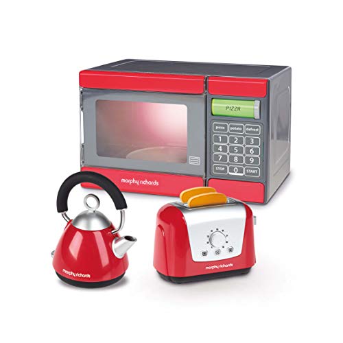 Casdon PLC Morphy Richards Mikrowelle, Wasserkessel und Toaster - Spielzeug (rot/grau)