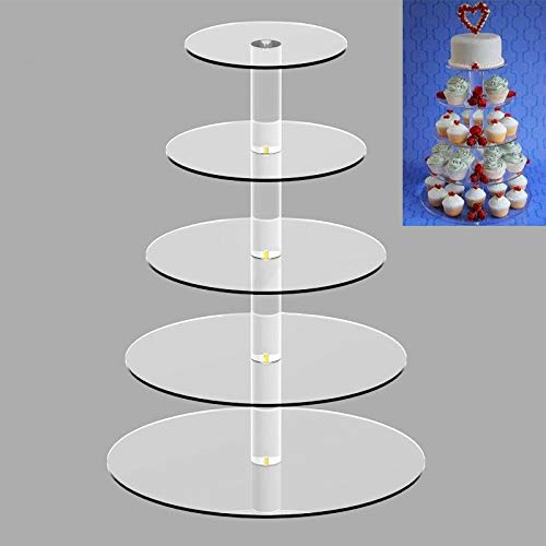 5 Etagen Tortenständer Round Transparent Cupcake-Ständer aus Acryl für Hochzeiten, Geburtstage, Präsentation von Cupcakes