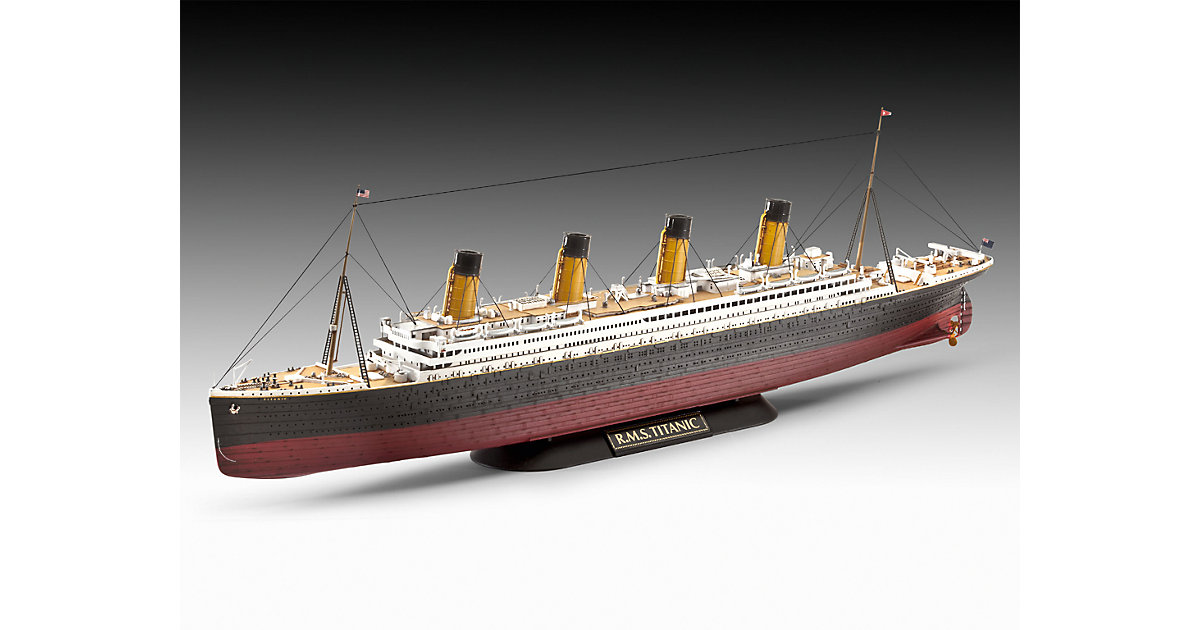 Geschenkset R.M.S. Titanic, Revell Modellbausatz mit Basiszubehör im Maßstab 1:700 & 1:1200, 172 Teile, 38,5 + 22,3 cm 2