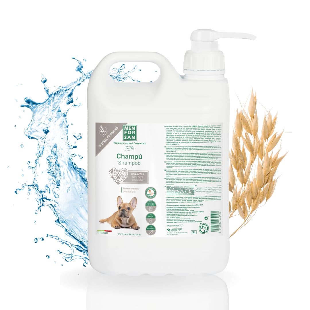 MENFORSAN Hundeshampoo mit Hafer 5L, Für empfindliche Haut