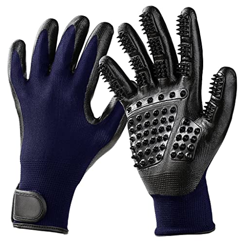 Pet Grooming Gloves Dog Cat Horse Hair Cleaning Brush Comb Rubber Five Finger Deshedding Pet Glove for Dog Cat Horse