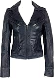 UNICORN Frauen Echte Leder Jacke Schwarz Gewachste Blick #Z6 Größe EU 50 / Herstellergröße 24
