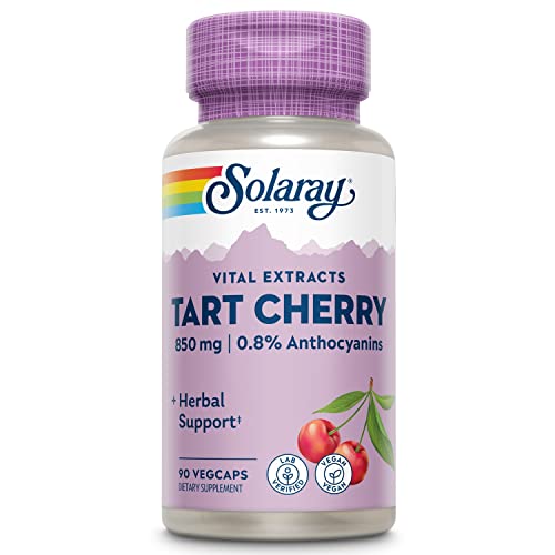 Solaray Sauerkirsche (Tart-Cherry) | 425 mg pro Kapsel | 90 Kapseln | laborgeprüft | glutenfrei | vegan | ohne Gentechnik | Nahrungsergänzungsmittel mit Antioxidantien & Nährstoffen
