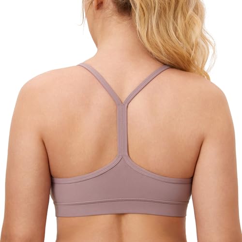 MOMANDA Damen Still Sport BH Unterstützung Y Zurück Racerback Stillen BHS Mutterschaft Gepolstert Workout Yoga Rose duftendes Lila M