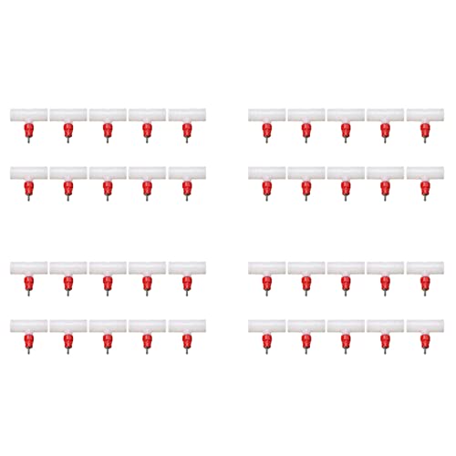 ZONTTR Chicken Nipples Tee Fittings - Vollautomatisches Geflügelbewässerungsset Chicken Water Drinker 40Er Pack