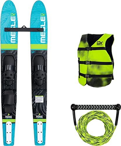 Mesle Junior Combo Wasserski Set Homie 139 cm, Weste Sportsman & Leine Combo, Wasserski für Kinder und Jugendliche, für Anfänger und Fortgeschrittene bis 60 kg