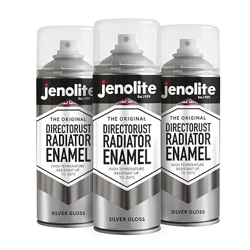 JENOLITE Heizkörperlack | Emaille-Sprühfarbe für Heizkörper | Silber glänzend | 3 x 400ml