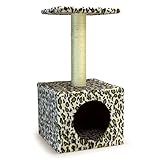 Arquivet Tarragona Kratzbaum für Katzen mit Post, Sitz und Schublade Höhle - 30 x 30 x 60 cm - Kratzbaum für Katzen - Nagelschleifer für Katzen - Zubehör für Katzen