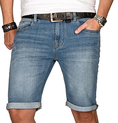 Indicode Herren Sommer Bermuda Jeans Shorts Kurze Hose Sommerhose Short B556a [B556a-Hellblau-Gr.L]