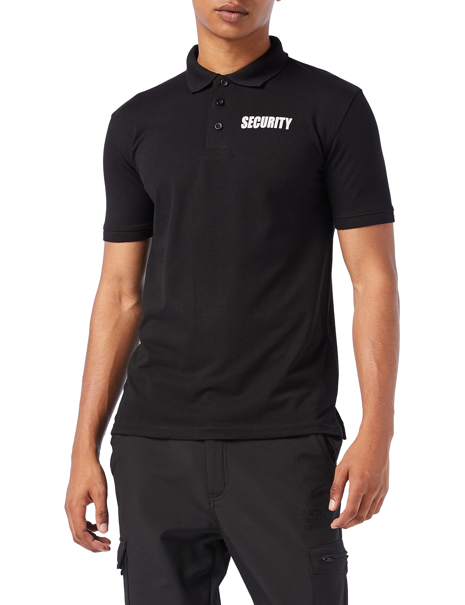 Herren Secuirty Polo Shirt [ S- 6XL] (L, Schwarz - Design 1)