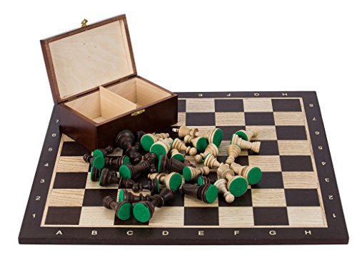 Square - Pro Schach Set Nr. 6 - DÄNEMARK Exclusive - Schachbrett - Wenge / Ascheholz + Schachfiguren - Schachspiel aus Holz