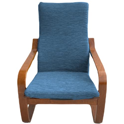 Dorian Home Kissenbezug für Sessel Poang aus elastischem Strick, praktischer Bezug zum Aufbau, maschinenwaschbar, bügelfrei, 4 Farben (hellblau)