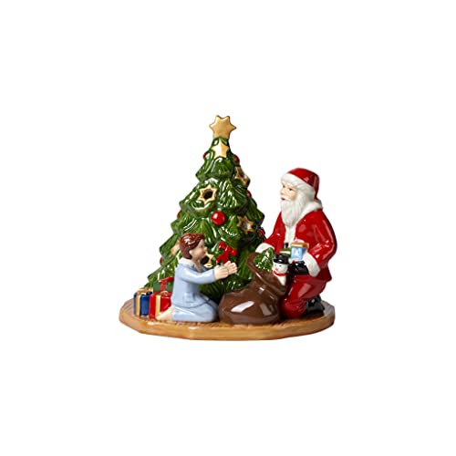 Villeroy & Boch Christmas Toy's Windlicht Bescherung, dekorative Figur aus Hartporzellan, für Teelichter geeignet, Wachs, bunt, 15 x 14 x 14 cm