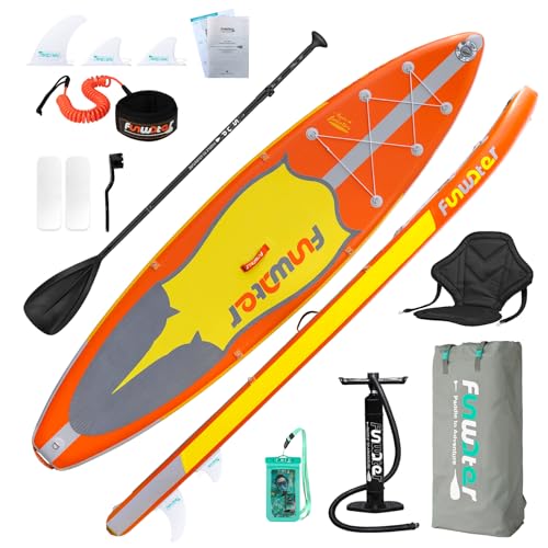 FunWater Aufblasbares Stand-Up-Paddle-Board, SUP-Paddleboards mit komplettem Zubehör, geeignet für Surfen, Angeln, Yoga